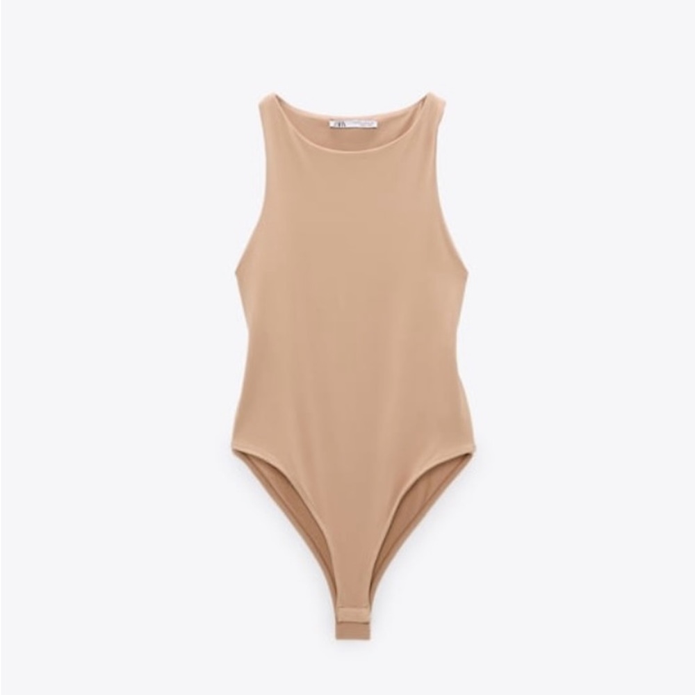 Zara Nude Halterneck Bodysuit
